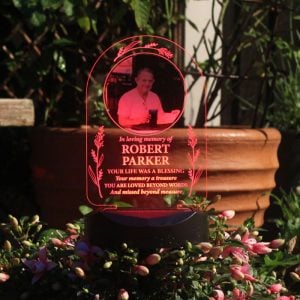 Personalised Memorial Photo Outdoor Solar Light Up Sign