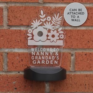 Personalised Plant Pot Outdoor Solar Light Up Sign