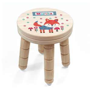 Personalised Kids Fox Wooden Stool