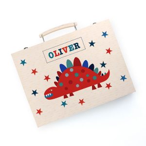 Personalised Kid's Dinosaur Colouring & Art Set in Case