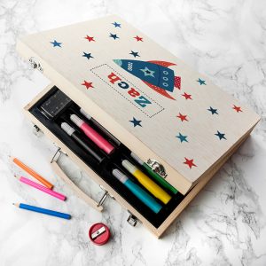 Personalised Kids Space Rocket Colouring & Art Set