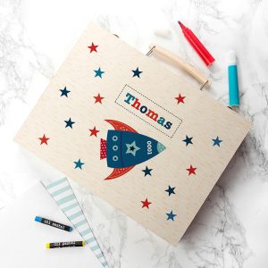 Personalised Kids Space Rocket Colouring & Art Set