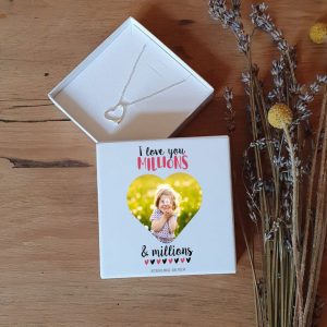 Love You Millions Photo Heart Pendant Sterling Silver