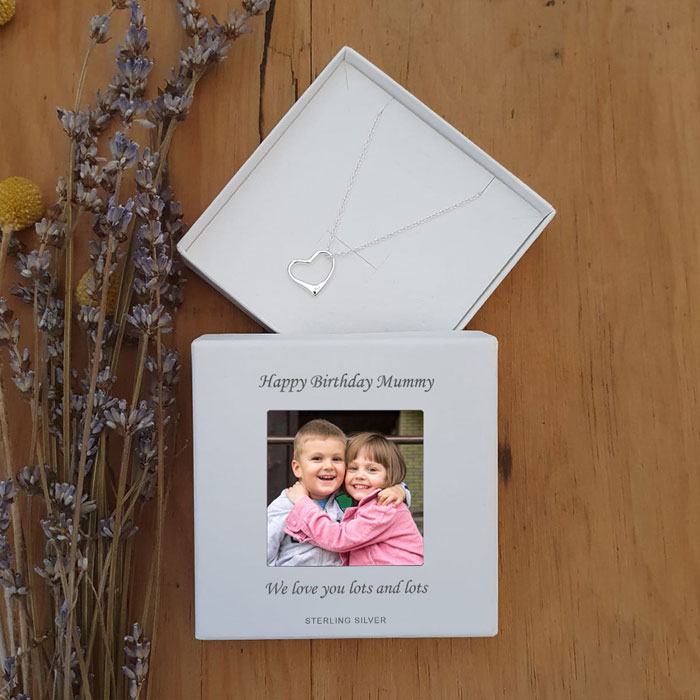 Personalised Photo Upload Sterling Silver Heart Pendant