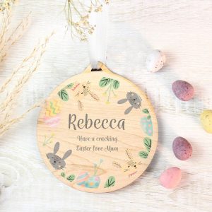 Personalised Easter Themed Wooden Decoration