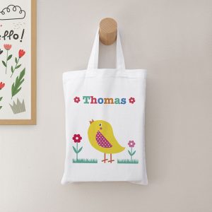 Personalised Kid's Chick Easter Egg Hunt Bag