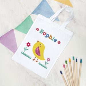 Personalised Kid's Chick Easter Egg Hunt Bag