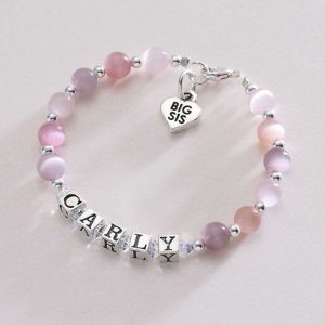 Personalised Big Sister Cats Eye & Sterling Silver Bracelet