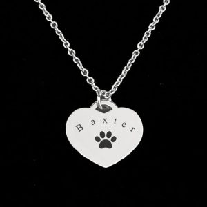 Personalised Paw Print Stainless Steel Pet Loss Necklace