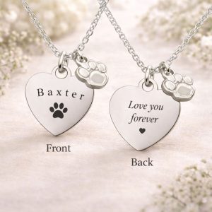 Personalised Paw Print Stainless Steel Pet Loss Necklace