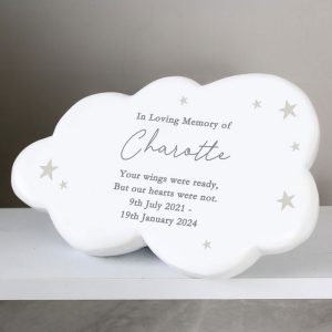 Personalised Stars Resin Memorial Cloud Grave Ornament