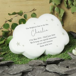 Personalised Stars Resin Memorial Cloud Grave Ornament