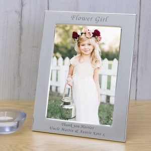 Personalised Silver Plated Flower Girl Photo Frame 6x4 Inch
