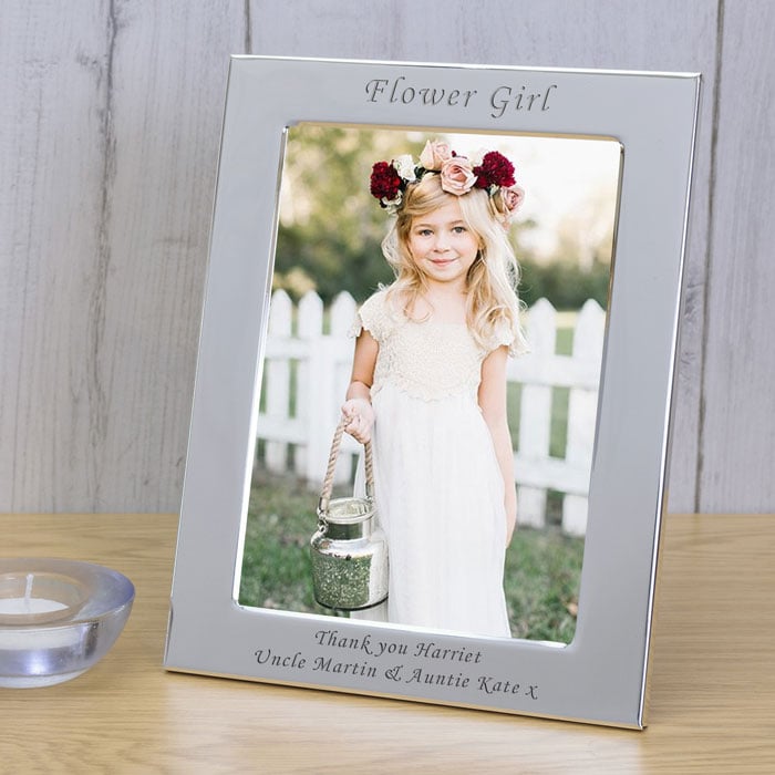 Personalised Silver Plated Flower Girl Photo Frame 6x4 Inch