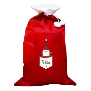 Boy's Personalised Gonk Family Red Christmas Sack