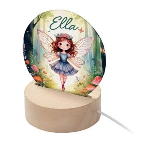 Personalised Girl's Woodland Fairy Acrylic LED Night Light