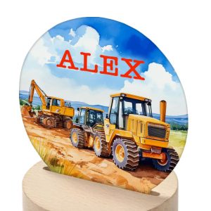 Personalised Kid's Diggers LED Night Light