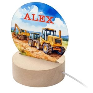 Personalised Kid's Diggers LED Night Light
