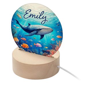 Personalised Kids Ocean Whale LED Night Light