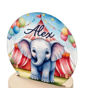 Personalised Kid's Circus Elephant LED Night Light