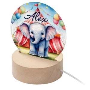 Personalised Kid's Circus Elephant LED Night Light