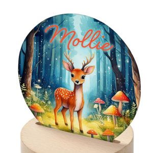 Personalised Kid's Woodland Deer LED Night Light