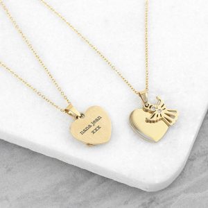 Personalised Gold Plated Guardian Angel Necklace