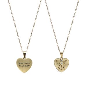 Personalised Gold Plated Guardian Angel Necklace