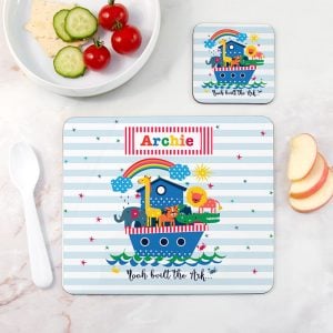 Personalised Child's Noah's Ark Placemat & Coaster Set