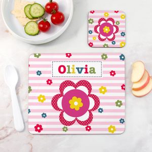 Personalised Girl's Placemat & Coaster Set Set - 9 Designs