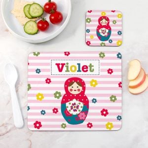 Personalised Girl's Placemat & Coaster Set Set - 9 Designs