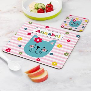 Personalised Girl's Placemat & Coaster Set Set - 9 Designs