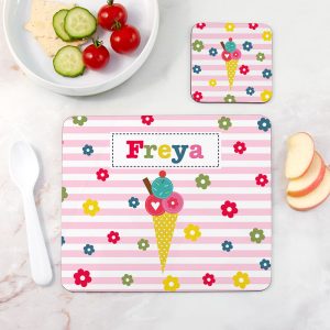 Personalised Girl's Placemat & Coaster Set Set - 9 Designs