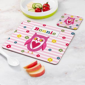 Personalised Girl's Placemat & Coaster Set Set - 9 Designs