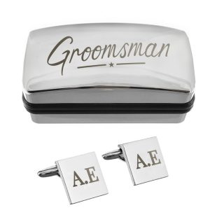 Personalised Groomsman Wedding Cufflinks and Box Set
