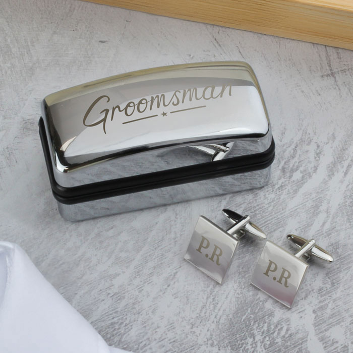 Personalised Groomsman Wedding Cufflinks and Box Set