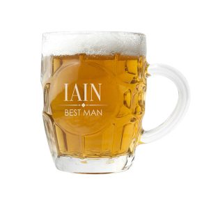 Personalised Wedding Party Dimpled Beer Glass