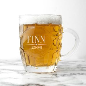 Personalised Wedding Party Dimpled Beer Glass