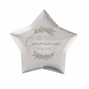 Silver Plated Personalised Holy Communion Star Trinket Box