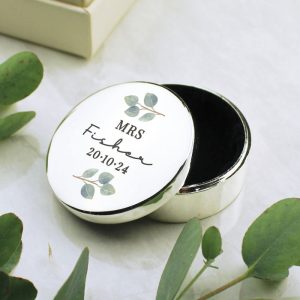 Personalised Botanical Wedding Ring Box