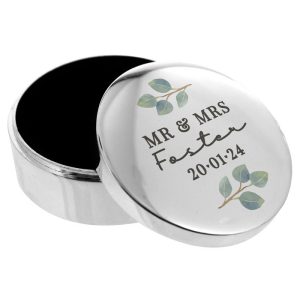 Personalised Botanical Wedding Ring Box