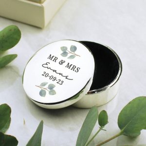 Personalised Botanical Wedding Ring Box