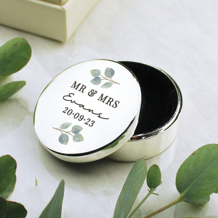 Personalised Botanical Wedding Ring Box
