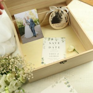 Personalised Floral Wedding Wooden Keepsake box