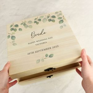 Personalised Botanical Wooden Keepsake Box