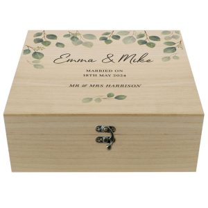Personalised Botanical Wooden Keepsake Box