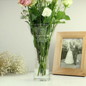 Personalised Botanical Hand Cut Diamond Effect Heart Vase