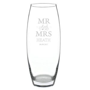 Personalised Mr & Mrs Bullet Vase Couples Gift