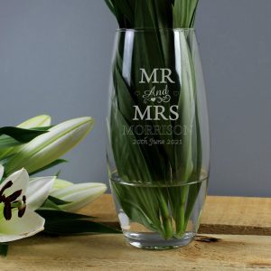 Personalised Mr & Mrs Bullet Vase Couples Gift