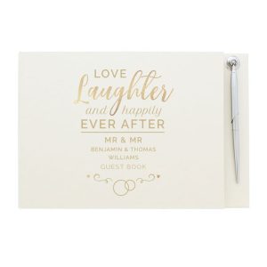 Personalised Happily Ever After Wedding Hardback Guest Book